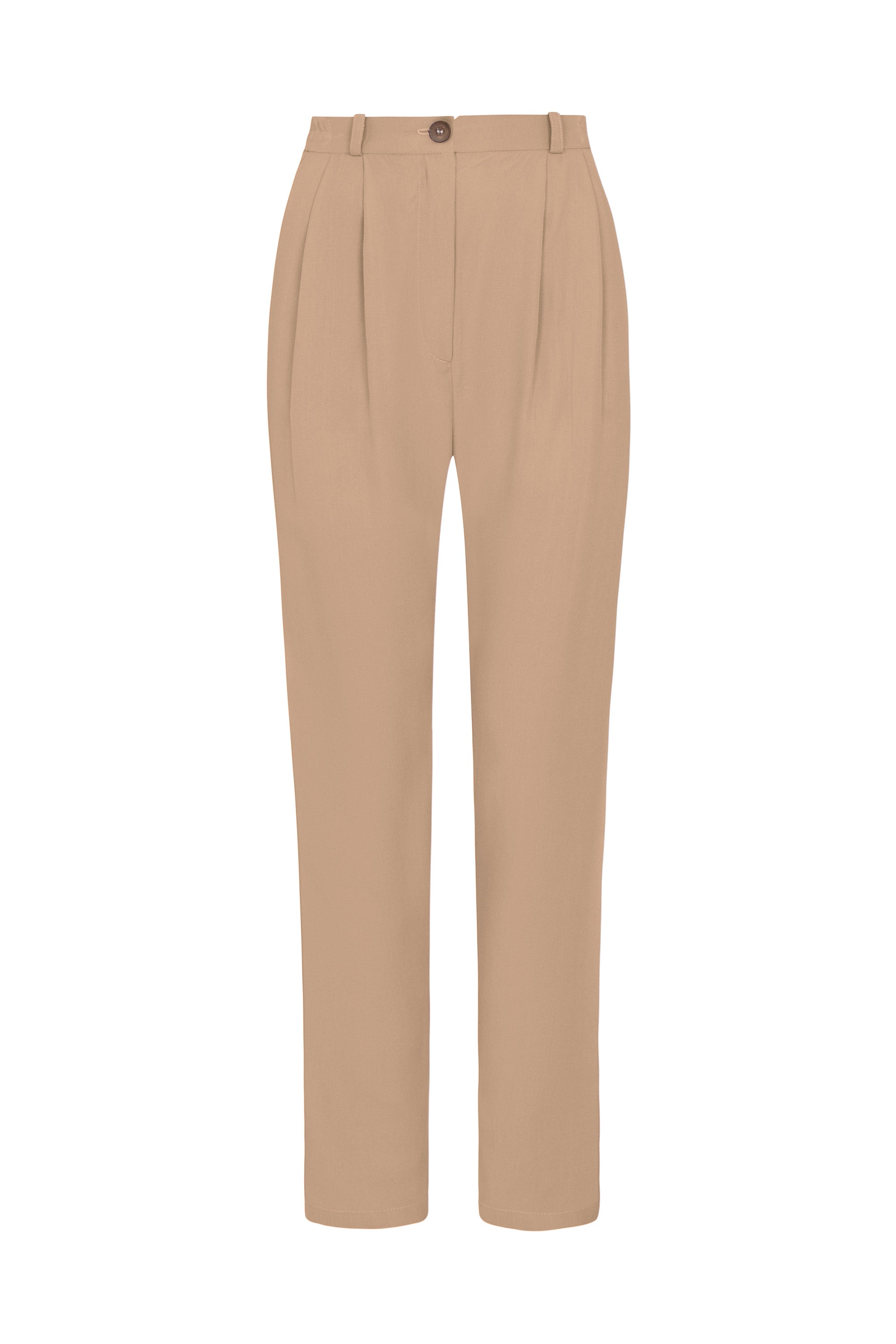Abelia Pleated Tailored Trousers - Almond – Cheiri